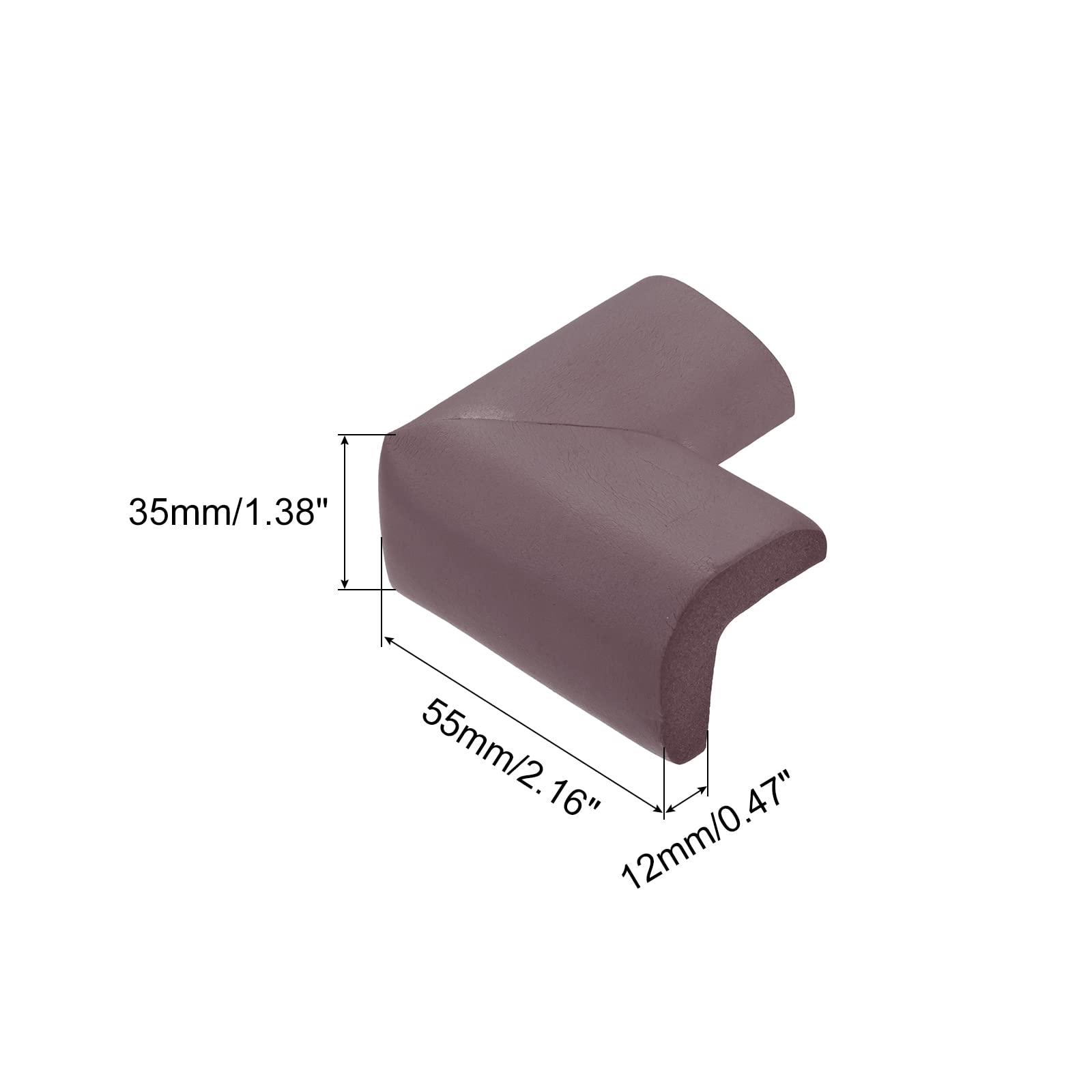 uxcell Corner Guards Edge Protectors, 4Pack Foam Safety Bumper Thicken, 55mm/2.16"(L) for Furniture Corner Table Edge Guard, Brown