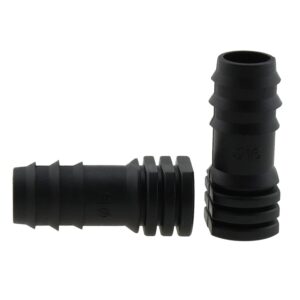 E-outstanding 12Pcs Irrigation Fittings End Plugs POM Plastic End Plugs for 1/2inch Drip Tubing Compatible Drip Sprinkler Systems, Black 16mm