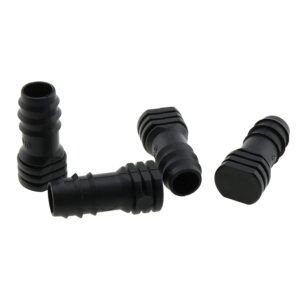 E-outstanding 12Pcs Irrigation Fittings End Plugs POM Plastic End Plugs for 1/2inch Drip Tubing Compatible Drip Sprinkler Systems, Black 16mm