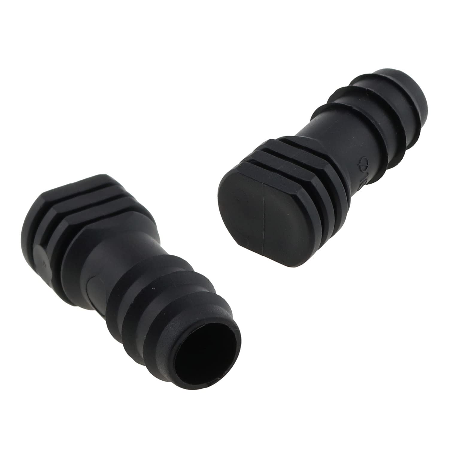 E-outstanding 12Pcs Irrigation Fittings End Plugs POM Plastic End Plugs for 1/2inch Drip Tubing Compatible Drip Sprinkler Systems, Black 16mm