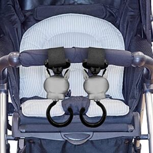 2Pcs Stroller Hooks Hooks Adjustable Multifunctional 360 Degree Rotate Accessories Holder Clips for Groceries Purse Diaper Bags