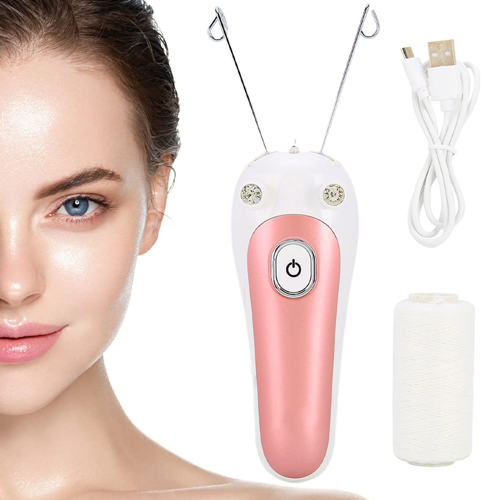 Watris Veiyi Electric Facial Threading Hair Removal for Women, Threading Hair Removal Epilator for Women, Threading Face Epilator for Fine Hairs on Face, Chin, Upper Lip, Arms, Legs(Pink)