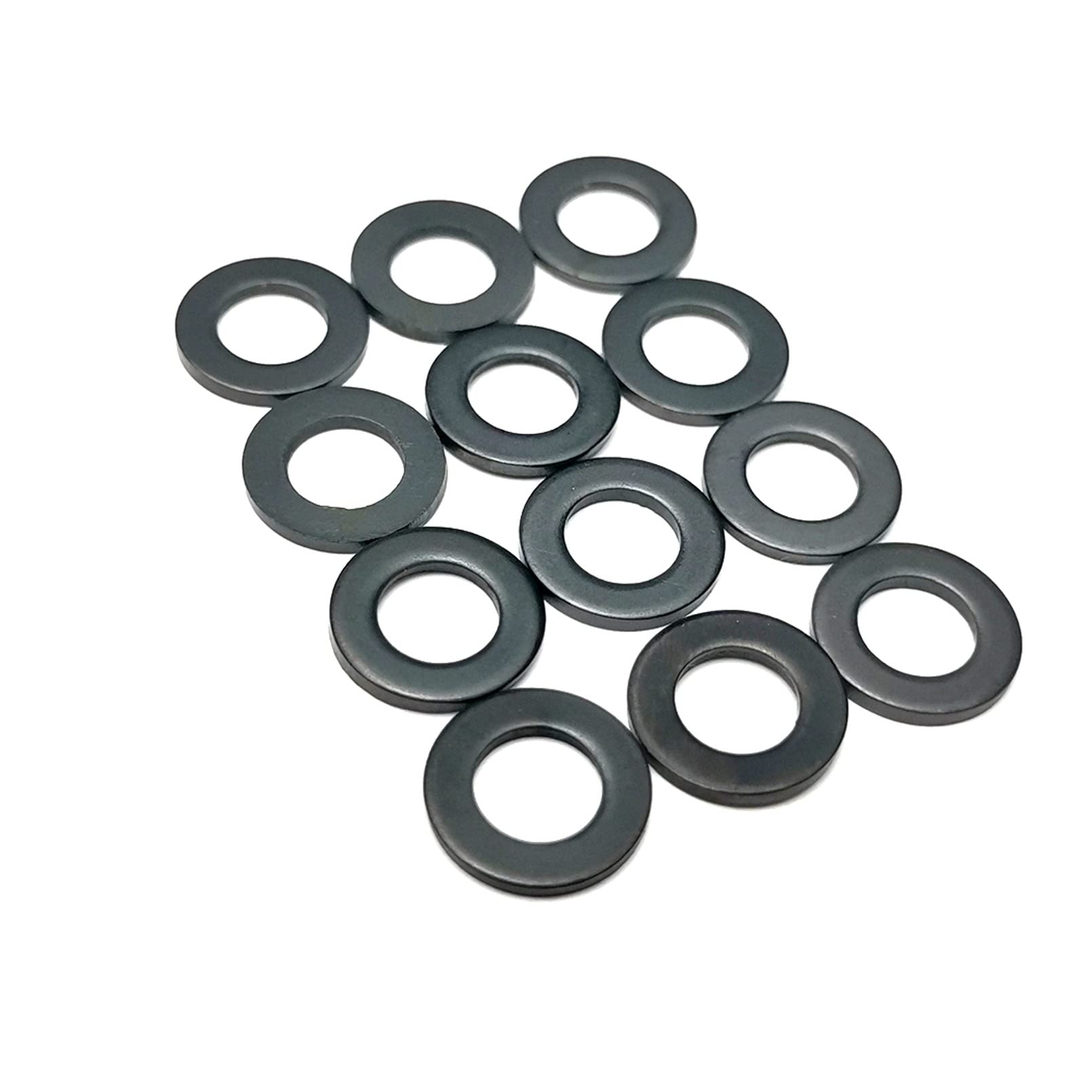 12 Pcs M5 Titanium Flat Washers for Screws Bolts(Black-12 pcs)