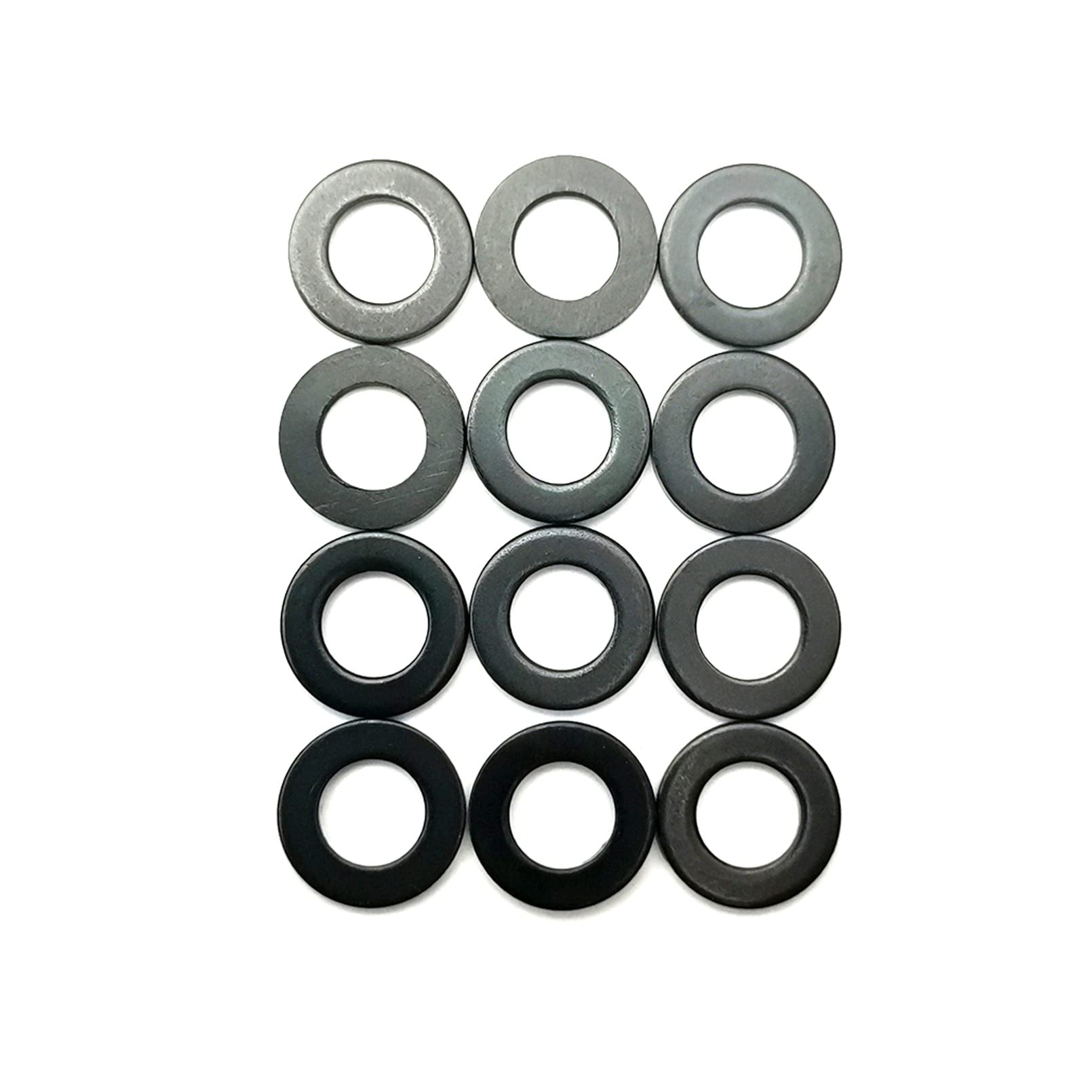 12 Pcs M5 Titanium Flat Washers for Screws Bolts(Black-12 pcs)