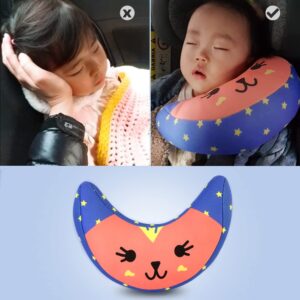 Kids Seat Belt Pillow Soft Car Seat Neck Support Cushion Pad Safety Belt Sleep Pillow Car Seat Strap Cover Headrest Travel Pillow Shoulder Pad for Car Airplane Seat Pushchair