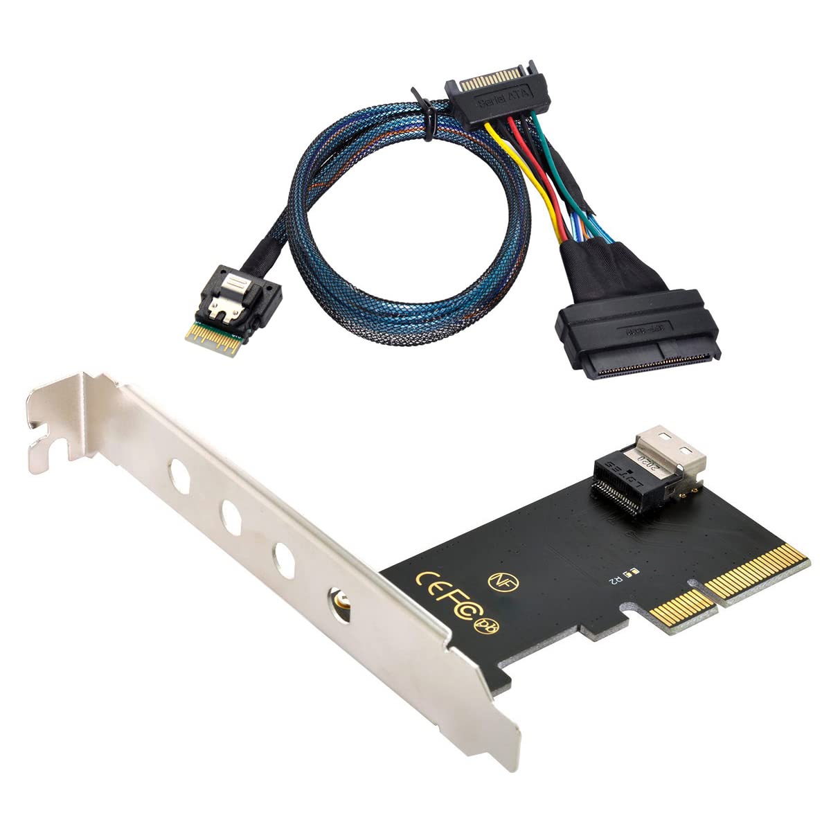 chenyang CY PCI-E Express 3.0 4X to SFF-8639 U.2 U2 Kit to SFF-8654 Slimline SAS NVME PCIe SSD Adapter for Mainboard.