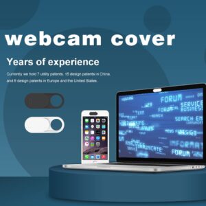 Webcam Cover,Upgraded Camera Cover Compatible for Tesla Model 3 / Y, Laptop, Desktop, PC, MacBook Pro, i Mac, Mac Mini, Computer,Protect Your Privacy and Security,Strong Adhesive (Black+White)