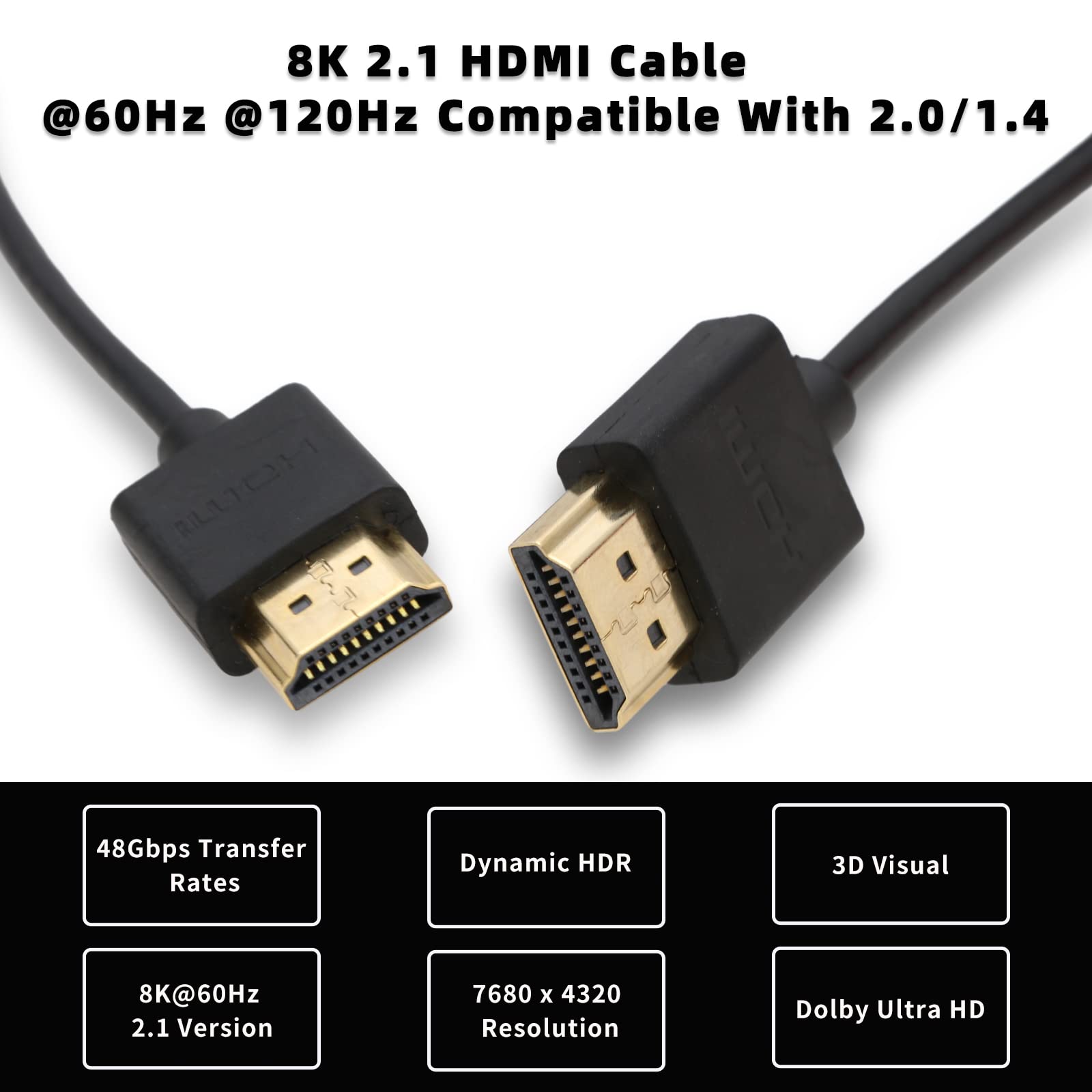 SZRMCC 8k HDMI 2.1 Cable HDMI Left Angle to HDMI Right Angle Coiled Cable High Speed Soft Cable for Z Cam E2 Portkeys BM5 Atomos Shinobi Ninjav V Monitor Sony Canon Camera