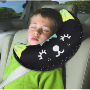 Kids Seat Belt Pillow Soft Car Seat Neck Support Cushion Pad Safety Belt Sleep Pillow Car Seat Strap Cover Headrest Travel Pillow Shoulder Pad for Car Airplane Seat Pushchair