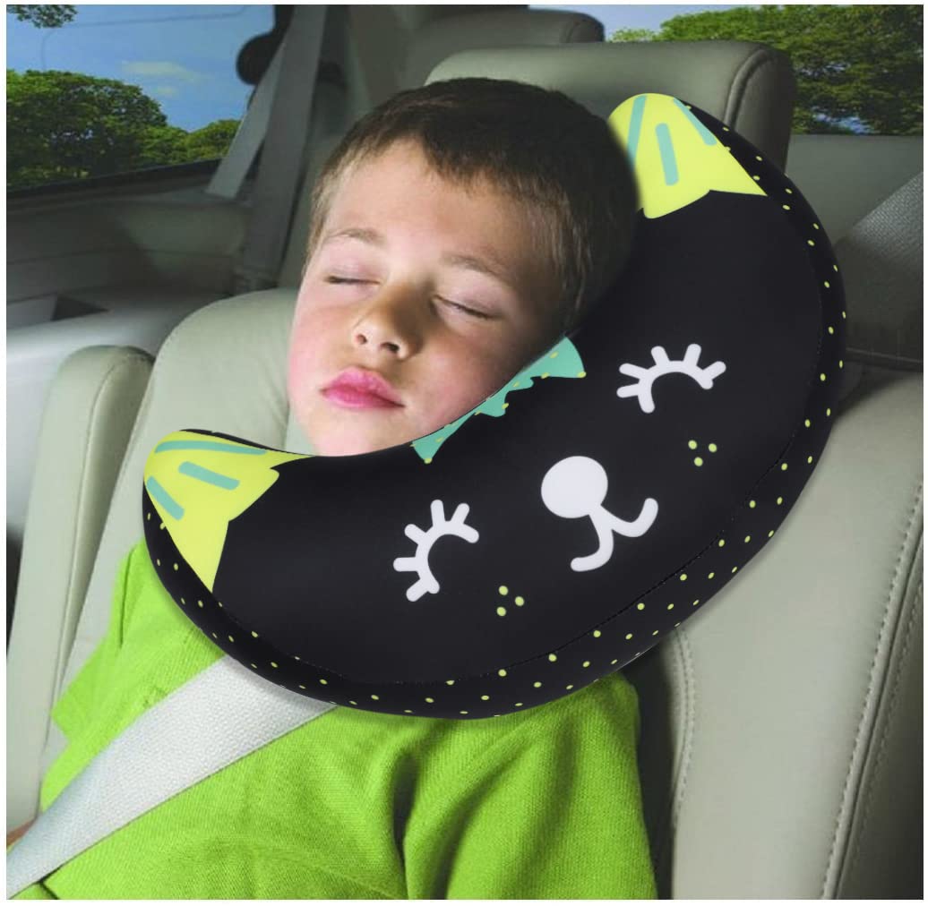 Kids Seat Belt Pillow Soft Car Seat Neck Support Cushion Pad Safety Belt Sleep Pillow Car Seat Strap Cover Headrest Travel Pillow Shoulder Pad for Car Airplane Seat Pushchair