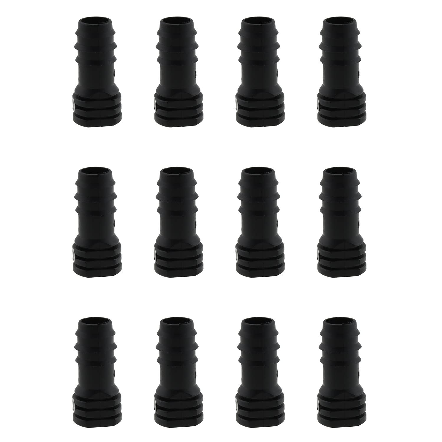 E-outstanding 12Pcs Irrigation Fittings End Plugs POM Plastic End Plugs for 1/2inch Drip Tubing Compatible Drip Sprinkler Systems, Black 16mm