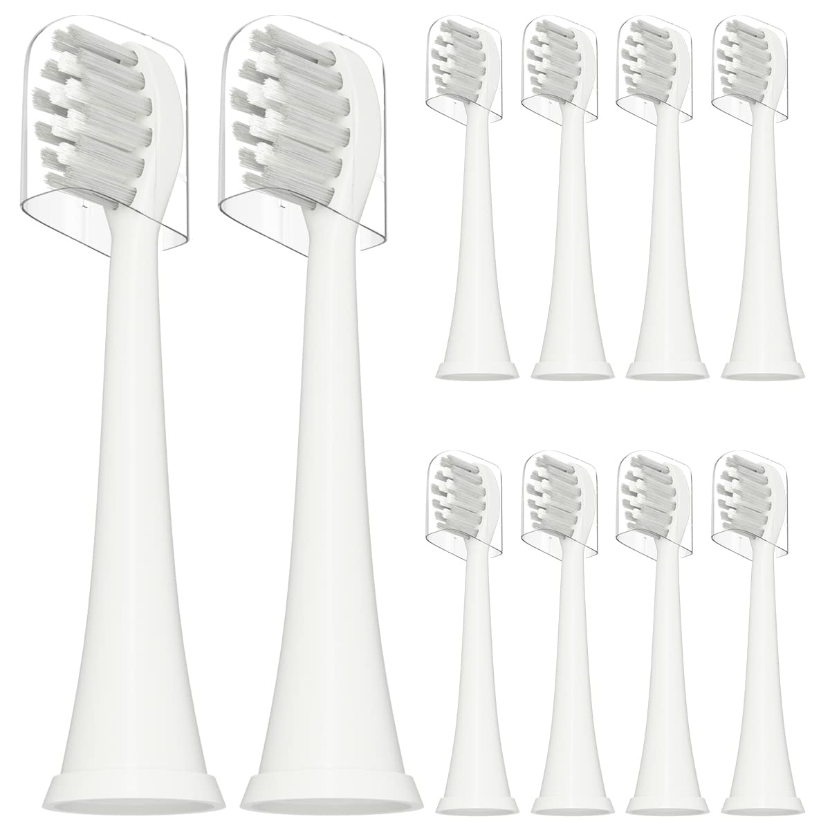 Replacement Toothbrush Heads Compatible with TAO Clean Electric Toothbrush Heads, W Shape Design Planted with Nylon Bristle