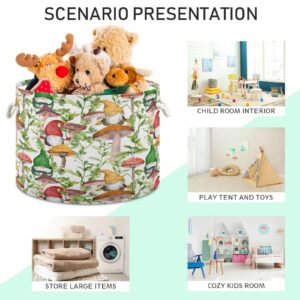 Kigai Mushroom Gnome Cotton Rope Basket Large Round Baby Laundry Basket Toy Blanket Books Storage Bin for Bedroom Bathroom Nursery Home Decor