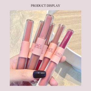 KWOLYKIM 2 In 1 Double Mirror And Matte Lip Gloss, Hydrating Lip Gloss with Essential oil, Liquid Shine Glossy Lip Tint, Hydrated & Fuller-looking Lips, Long-Lasting Sweet Lip Glaze