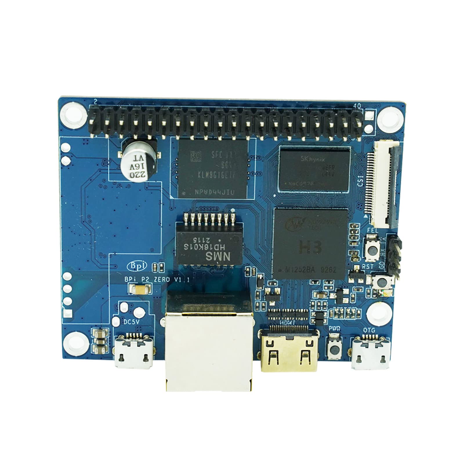 youyeetoo BPI-P2 Zero Open Source Singal Board Computer, Software Same as BPI-M2 Zero,Provide Armbian Rapbian,Add 8GB eMMC/PoE interface/100M LAN (with POE and Case)