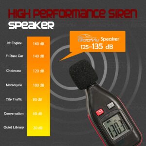 BooYu 12V 200W 9 Tones Police Emergency Warning Siren PA System [Handheld Microphone][Hands-Free][2 x 10A Switches] Capable with Any 8 Ohms/100-200 Watt Horn Speaker (Speaker Not Included)