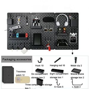 NILYNN Garage Storage,Pegboard,Panel Tool Organizer,2 Installation Methods,Made of ABS Material,for Storing Tools at Home, Garage, Apartment and Utility Room,42.5x22inches