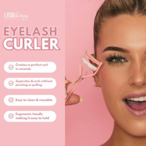 Lash Therapy Australia Eyelash Curler, Eyelash Curlers with Comb, Pink Eye Lash Curler, Gentle & Safe Mascara Curler, Curl Eyelashes & Lash Lift in Seconds