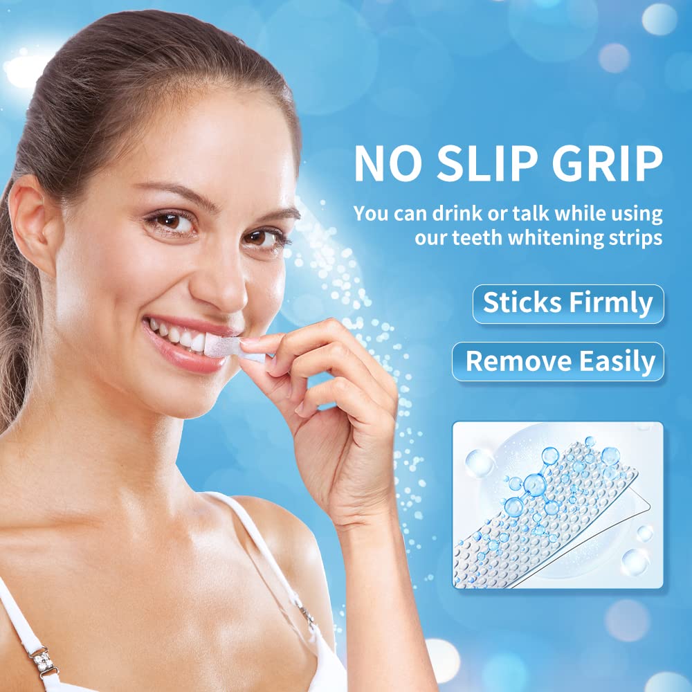 Teeth Whitening Strips - DeepKlean White Strips for Removing Years Stains, Enamel Safe, 3 Days Express Result, 28 Teeth Whitener Strips for Teeth Sensitive 14 Treatments Peppermint Non-Slip Strips