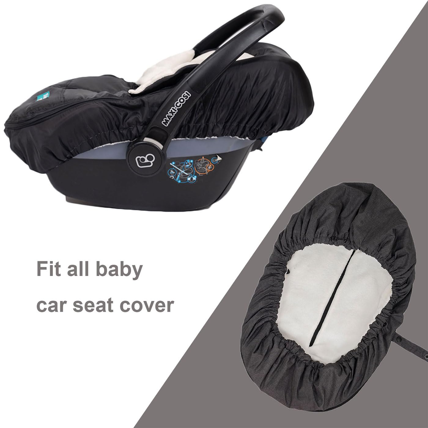 Yobee Baby/Infant Universal Car Seat Cover- Winter Warm Newborn Carseat Canopies Cover Fit for Most Car Seat-Baby Car Seat Bunting Bag/Blanket Accessories Protect Baby from Cold Wind for All Season