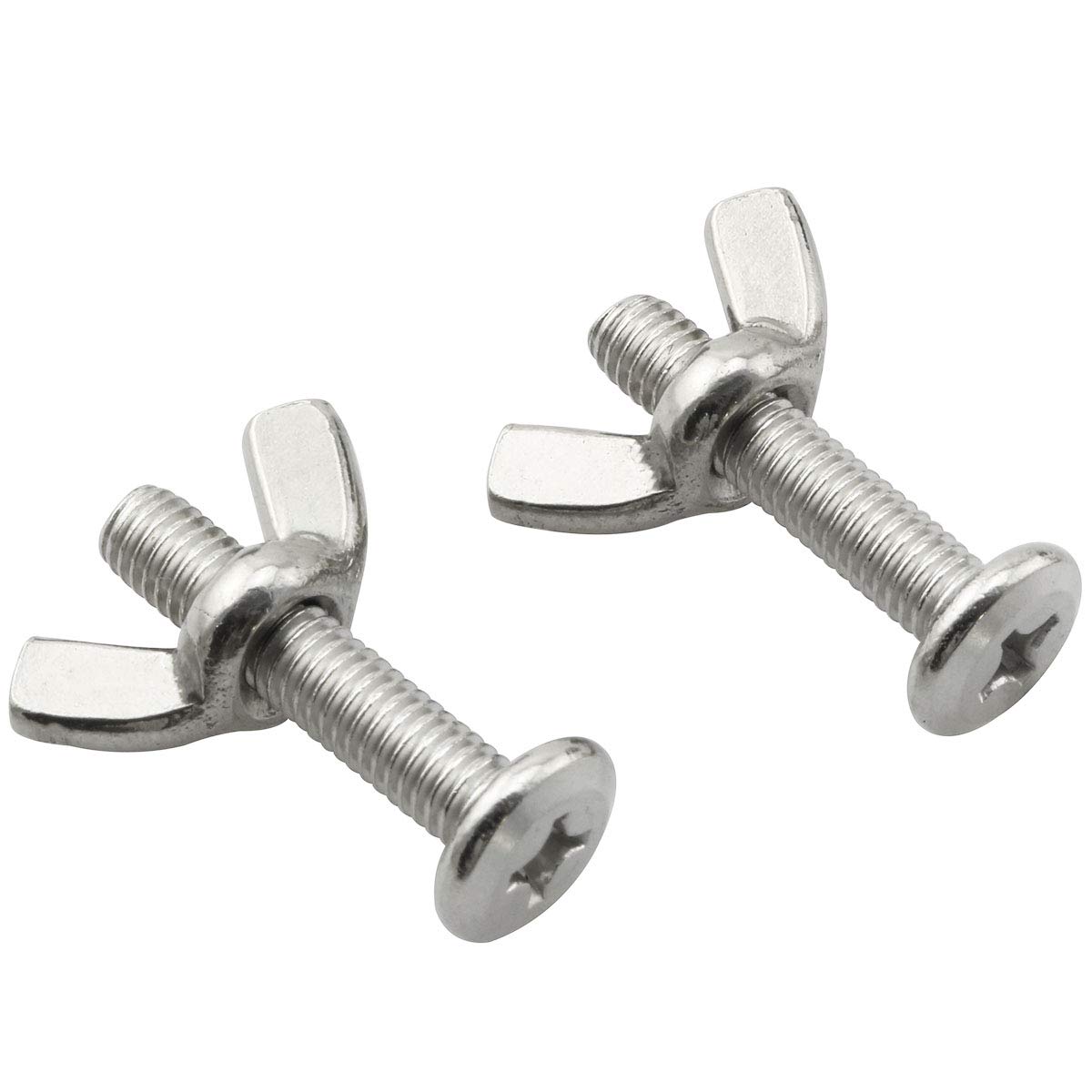 TAODAN 10PCS Stainless Steel Large Flat Head Screws M6x30 1/4 x 1-1/4 Sidewalk Bolts with 10 Wing Nuts