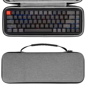 geekria 65% compact keyboard case, hard shell travel carrying bag for 68 keys compact keyboard, compatible with rk royal kludge rk68, keychron k6, keychron k6 pro, keychron k7, keychron k7 pro