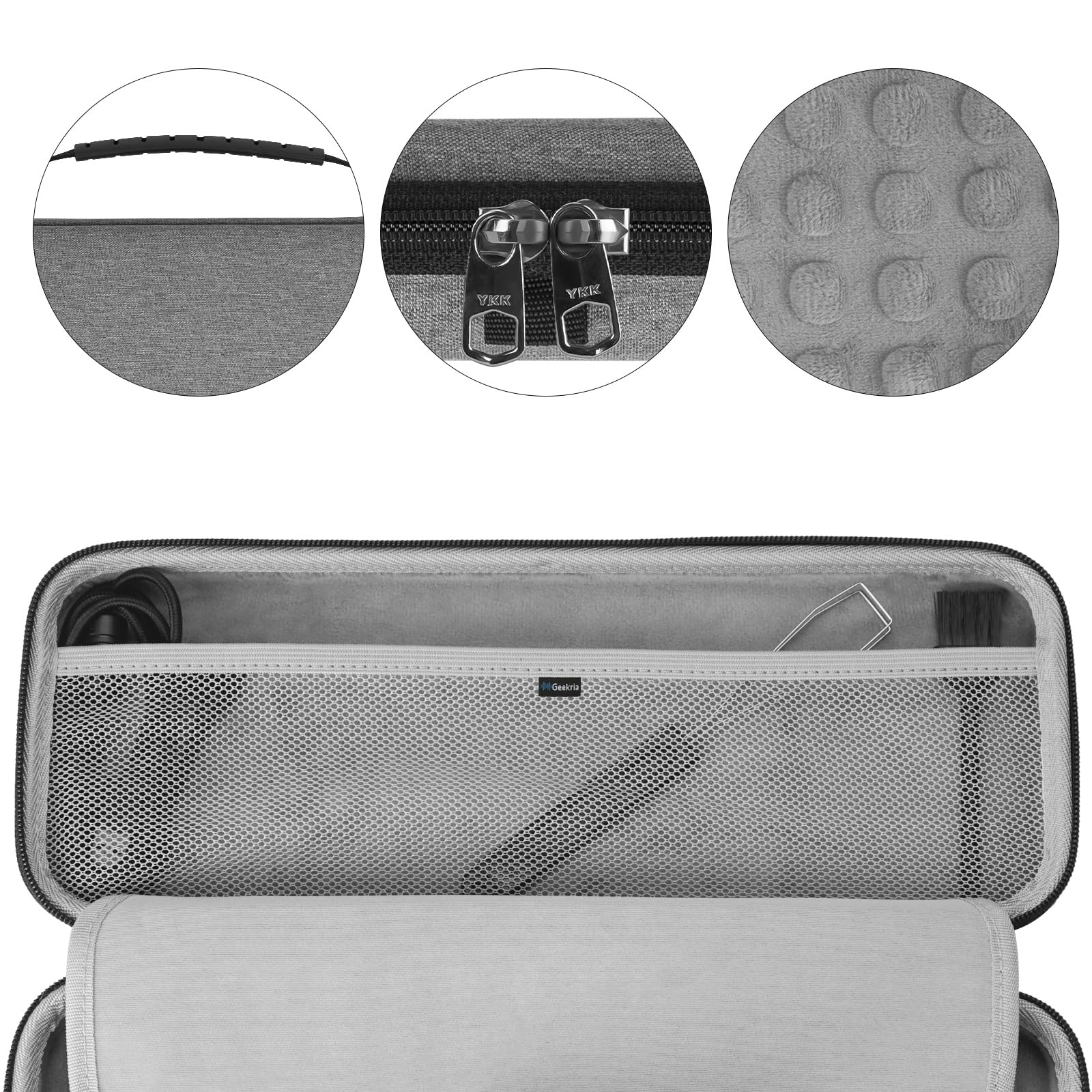 Geekria 65% Compact Keyboard Case, Hard Shell Travel Carrying Bag for 68 Keys Compact Keyboard, Compatible with RK Royal KLUDGE RK68, Keychron K6, Keychron K6 Pro, Keychron k7, Keychron k7 Pro