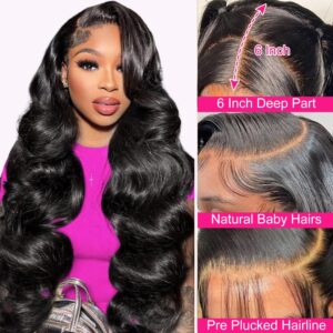 HOT STAR 210% Density HD 13x6 30 Inch Lace Front Wigs Human Hair Pre Plucked Glueless Body Wave Human Hair Wigs for Black Women HD Lace Frontal Wigs Human Hair