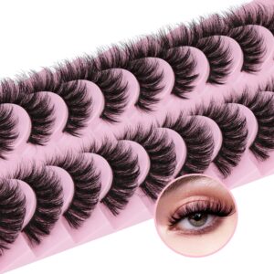 false eyelashes wispy mink lashes 18mm strip lashes natural look fake eyelashes curly soft cat eye lash pack 10 pairs by eydevro