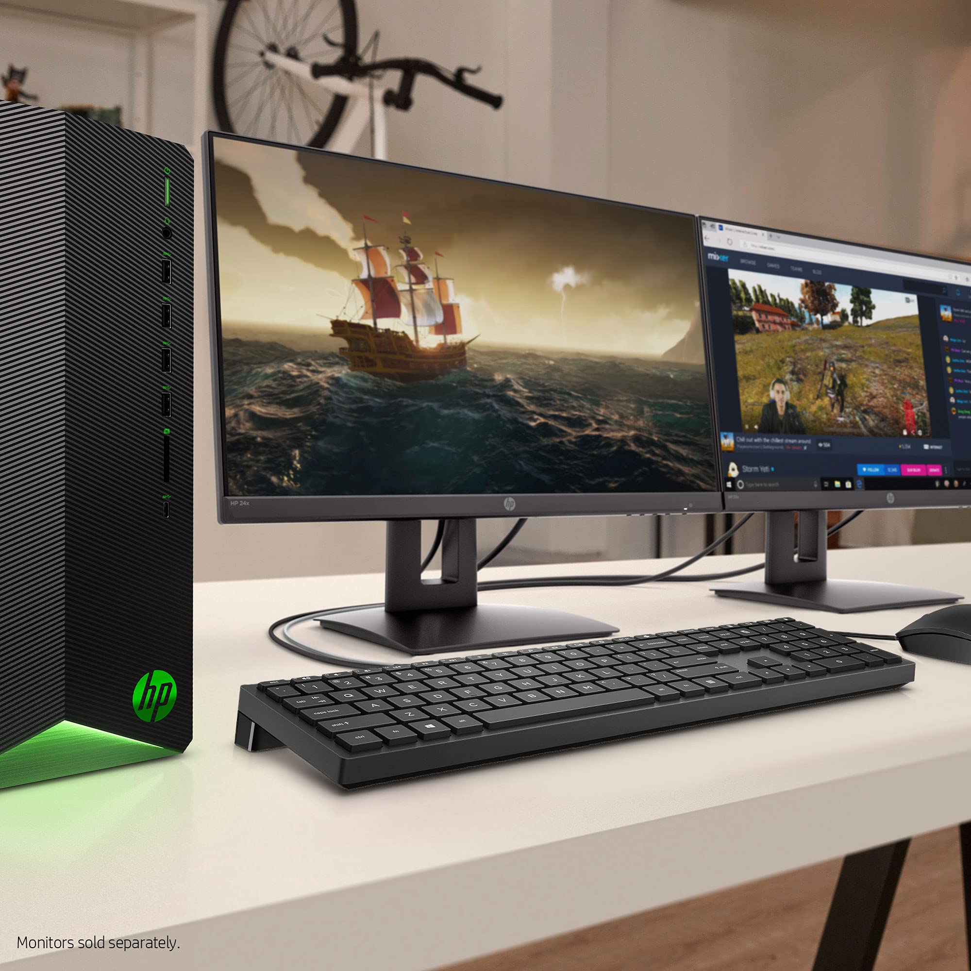 HP 2022 Newest Pavilion Gaming Desktop Computer, AMD 6-Core Ryzen 5600G Processor (Up to 4.4 GHz), AMD Radeon RX 5500, Mouse and Keyboard, Win 11 Home + HDMI Cable (16GB RAM | 256GB SSD)