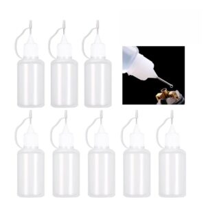 Plastic Squeeze Bottles, Refillable Dropper Bottles with Needle Tip Caps Portable Oil Bottles, Durable Liquid Applicator Bottles(30ml)