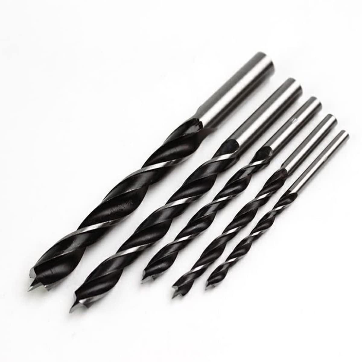 CLAHJQX 5pcs Brad Point Wood Drill Bit Three Point Woodworking Drill 6/7/8/9/10mm Wood Drill Bit Set