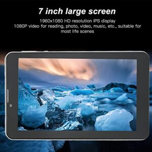 Naroote Tablet PC, 1960x1080 IPS 7 Inch Tablet US Plug 100‑240V 2.4G 5G Dual Band WiFi (Black)