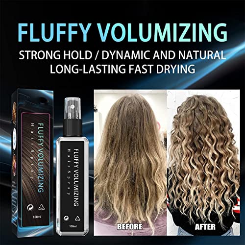 KXC Fluffy Volumizing Hair Spray, Hair Spray,Extra-Volume Magic Spray, Long-lasting Bright, Instant Volumizing with Non Greasy & Non Sticky,For All Hair Types (1PCS)