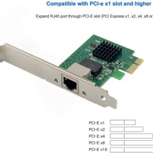 2.5GBase-T PCIe 3.1 Network Adapter with Intel I225-V+3ft Cat8 Ethernet Cable 2500/1000/100Mbps PCI Express Gigabit Ethernet Card RJ45 LAN Controller for Windows 10/11 with Low Profile Bracket