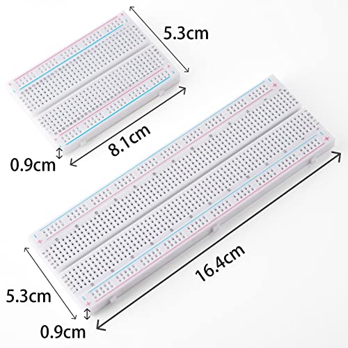 Breadboard Jumper Wires Kit 2Pcs 830 Breadboards 2PCS 400 Breadboards +130pcs Flexible Breadboard Jumper Wires +280pcs Jumper Wires+1pcs Tweezer for Arduino Raspberry Pi