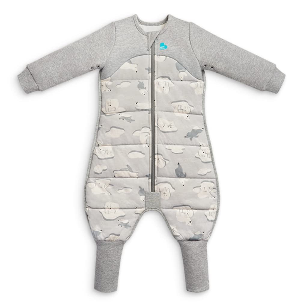 Love to Dream Extra Warm Toddler Sleep Suit (4T), Super Soft Temp Regulating Sleeping Sack, 3.5TOG Warm Wearable Blanket, Gray