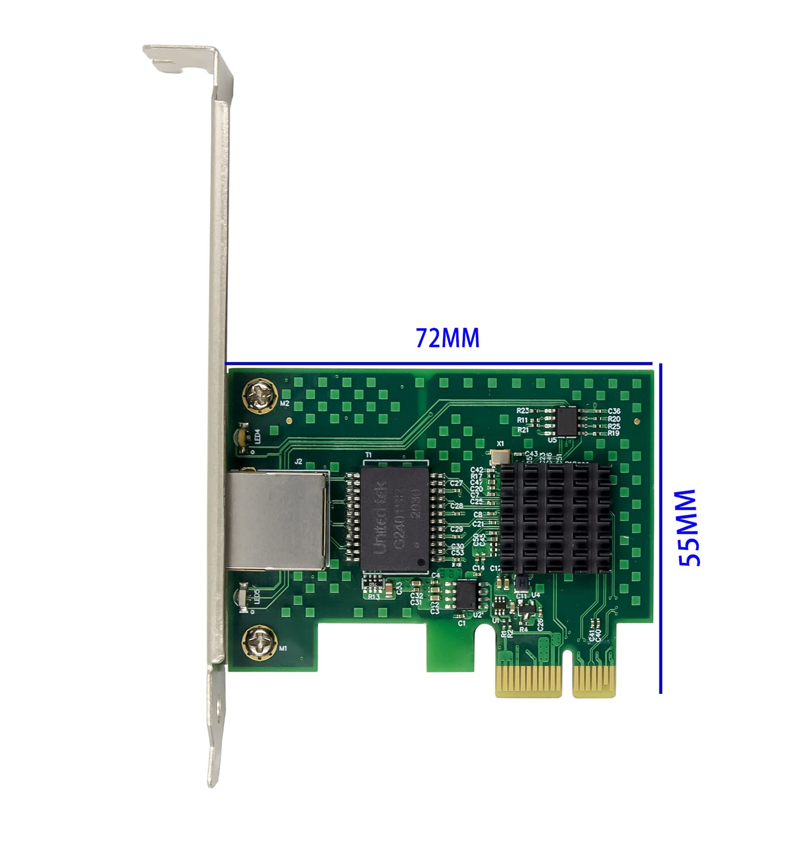 2.5GBase-T PCIe 3.1 Network Adapter with Intel I225-V+3ft Cat8 Ethernet Cable 2500/1000/100Mbps PCI Express Gigabit Ethernet Card RJ45 LAN Controller for Windows 10/11 with Low Profile Bracket