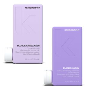 kevin.murphy blonde.angel.wash & blonde.angel - purple shampoo for blondes - blonde colour conditioner - colour enhancement hair care - colour safe - paraben/sulphate free - 250 ml / 8.4 fl oz, 2 pack