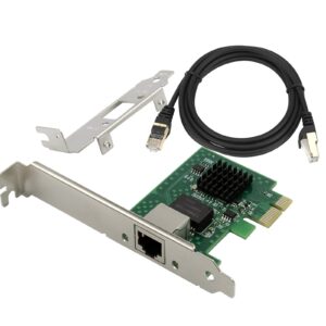 2.5GBase-T PCIe 3.1 Network Adapter with Intel I225-V+3ft Cat8 Ethernet Cable 2500/1000/100Mbps PCI Express Gigabit Ethernet Card RJ45 LAN Controller for Windows 10/11 with Low Profile Bracket