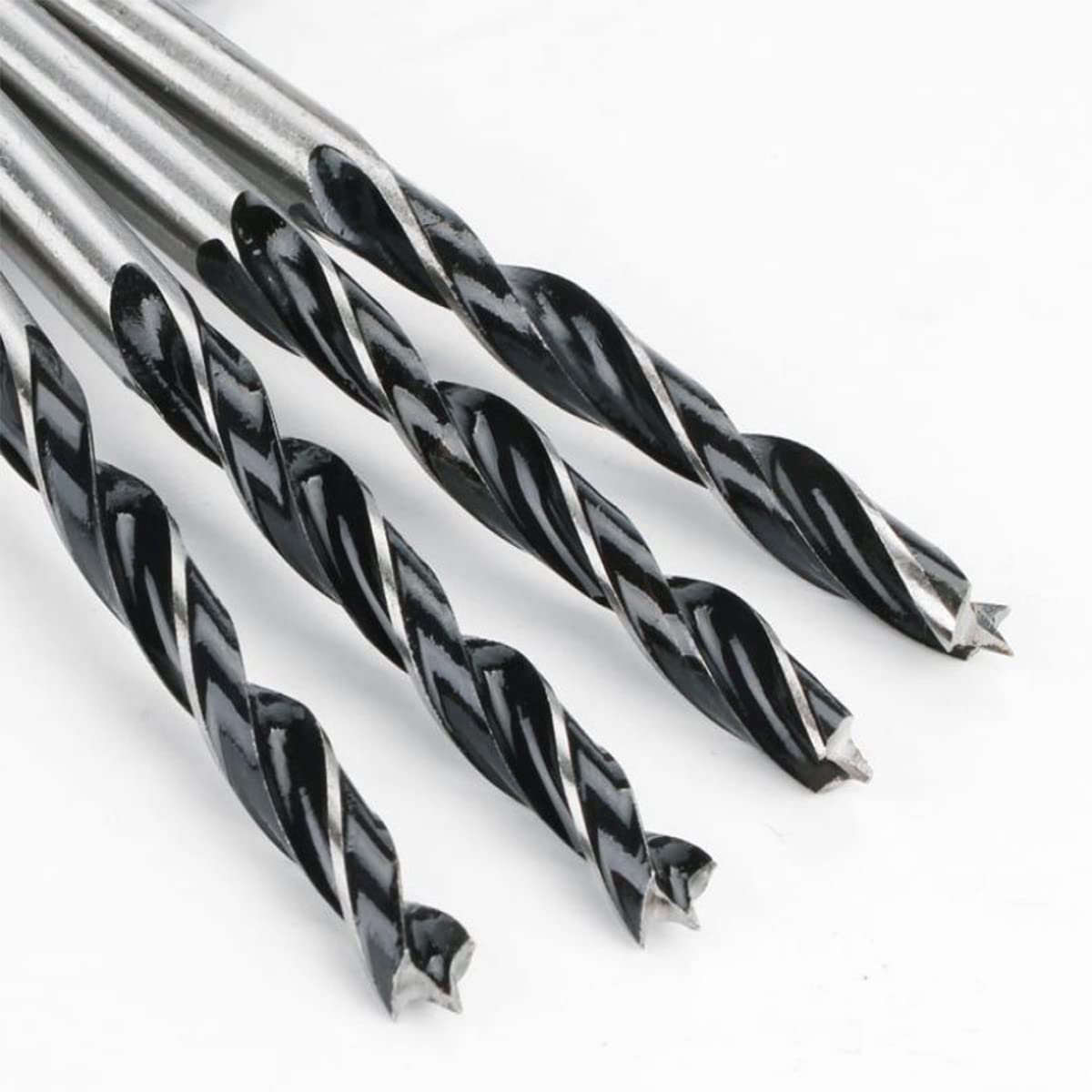 CLAHJQX 5pcs Brad Point Wood Drill Bit Three Point Woodworking Drill 6/7/8/9/10mm Wood Drill Bit Set