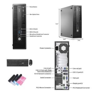 HP EliteDesk Desktop Computer,800 G2 Office Small Form Factor PC, Windows 10 Desktop,i7 Tower,16GB RAM,1TB SSD + 2TB HDD,DVDRW,DP,HDMI,WiFi,BT,VGA,Wireless K&M+TJJ Pad (Renewed)