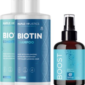 Hair Thickening Products for Women and Men - Sulfate Free Hair Thickening Shampoo and Biotin Hair Growth Conditioner plus Hair Oil for Dry Damaged Hair and Growth with Rosemary Oil for Hair Growth