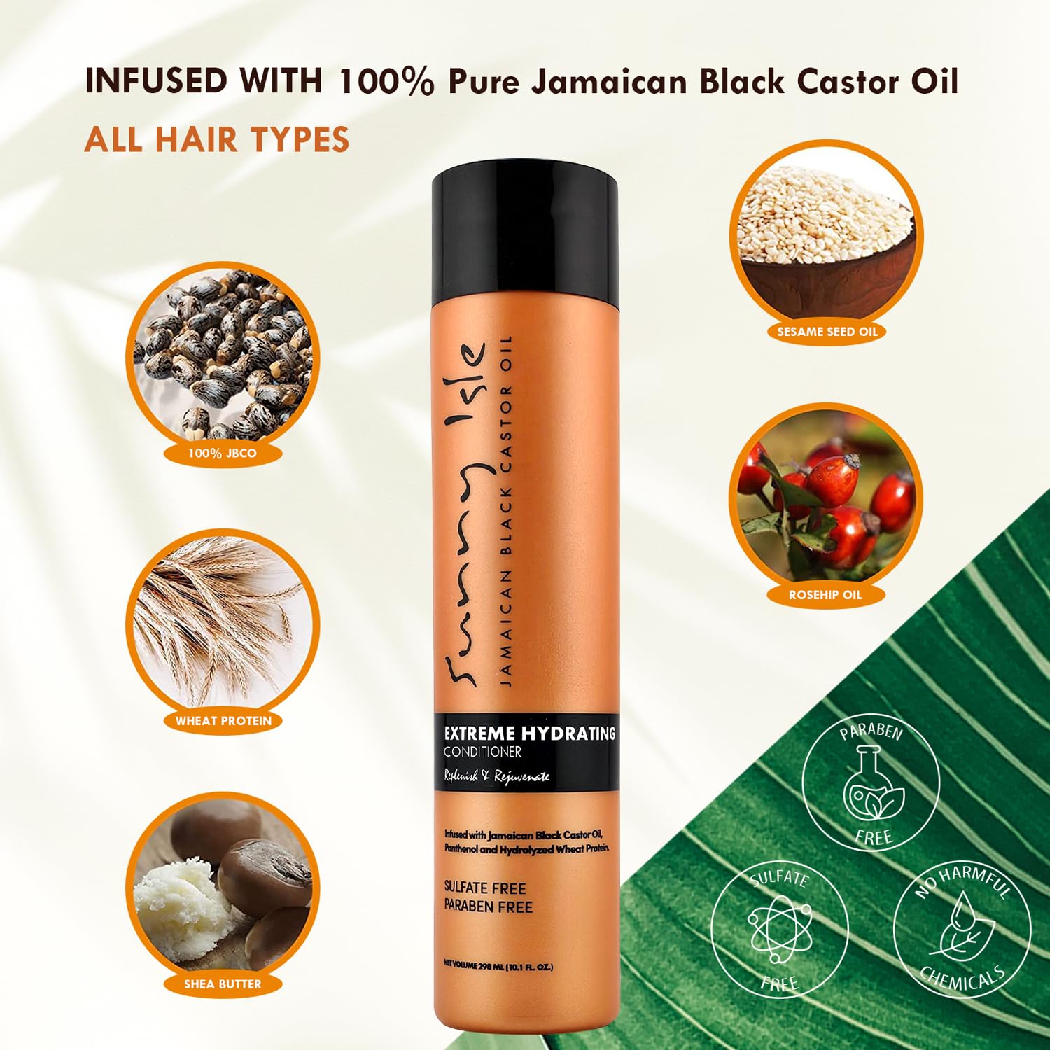 Sunny Isle Jamaican Black Castor Oil Extreme Hydrating Shampoo & Conditioner 10.1oz, Intensive Repair Masque 16oz and Extra Dark JBCO 2oz, 4-Piece Hair Growth Repair Bundle