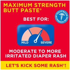 Boudreaux's Butt Paste Maximum Strength Diaper Rash Cream, Ointment for Baby, 4 oz Tube, 3 Pack