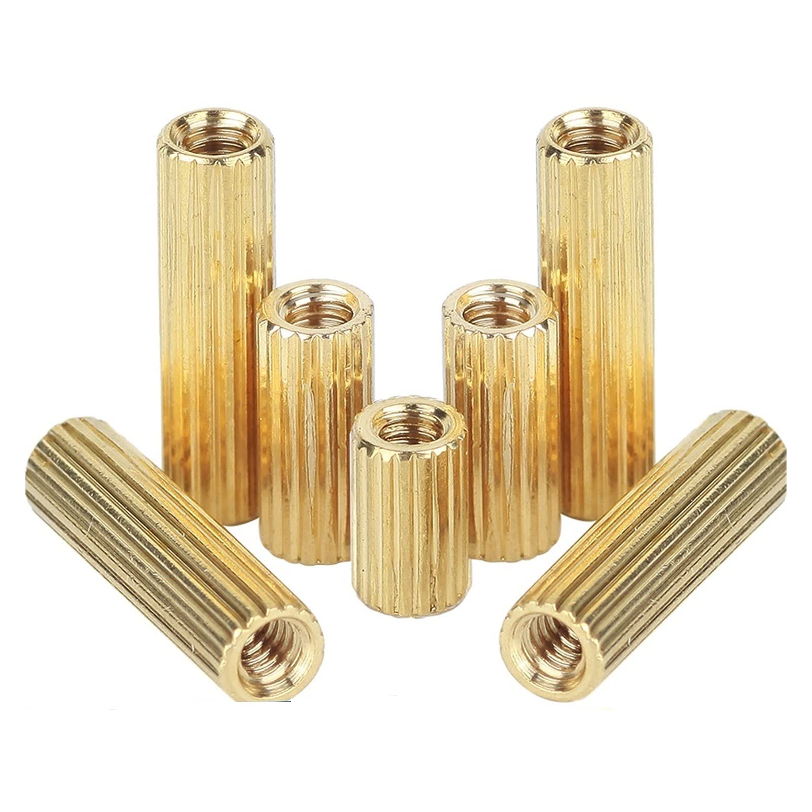 KOVNOVI M2x3-34 300pcs Double-Pass Copper Cylinder Circular Knurling Bolts Brass Pillar (Size : 28mm, Color : M2)