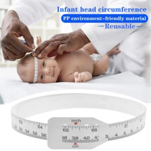 AYLIFU Plastic Baby Head Circumference Tape, White Baby Head Circumference Measuring Ruler, arm Circumference PP Baby, Child Head Circumference Ruler 60cm 24 inches Long (2 PCS)