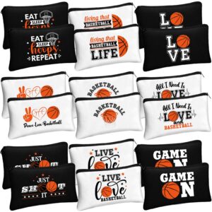 moukeren 18 pcs basketball gifts basketball makeup bag accessories funny travel basketball bags for teen cosmetic zipper pouch for team players lover, 8.27 x 5.12 inch(classic style)