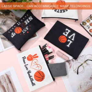 Moukeren 18 Pcs Basketball Gifts Basketball Makeup Bag Accessories Funny Travel Basketball Bags for Teen Cosmetic Zipper Pouch for Team Players Lover, 8.27 x 5.12 Inch(Classic Style)