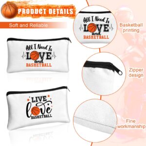 Moukeren 18 Pcs Basketball Gifts Basketball Makeup Bag Accessories Funny Travel Basketball Bags for Teen Cosmetic Zipper Pouch for Team Players Lover, 8.27 x 5.12 Inch(Classic Style)